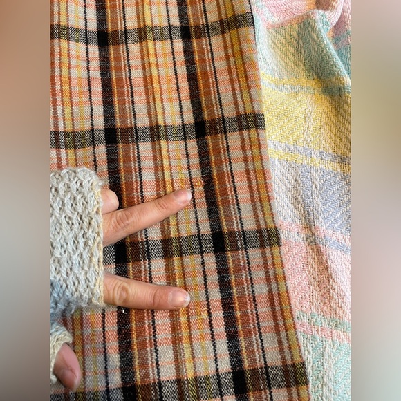 VTG rainbow wool plaid flare bellbottom pants size 8/10 - Picture 6 of 6